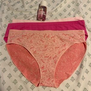PINK Victoria's Secret Panties - Pink and Coral of 3 plus fresh and clean mist